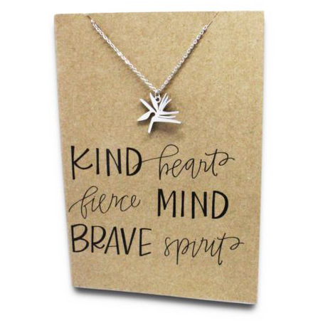 Stainless Steel Necklace On Message Card Strelitzia KindNECKLACE124