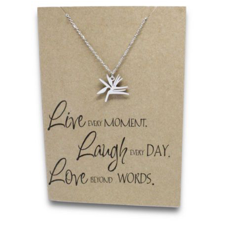 Stainless Steel Necklace On Message Card-Strelitzia