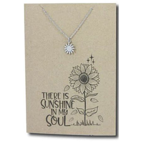 Stainless Steel Necklace On Message Card Sun Sunshine in My SoulNECKLACE369