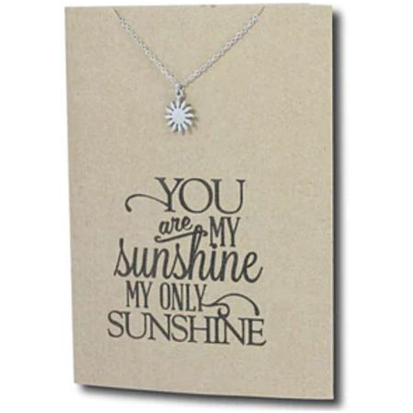 Stainless Steel Necklace On Message Card Sun You Are My SunshineNECKLACE280