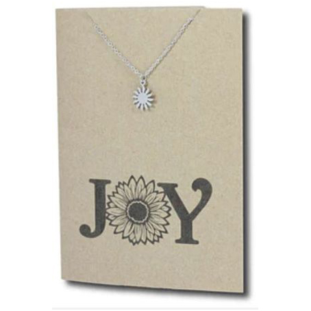 Stainless Steel Necklace On Message Card Sunshine JoyNECKLACE327