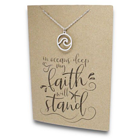 Stainless Steel Necklace On Message Card Wave AlwaysNECKLACE160