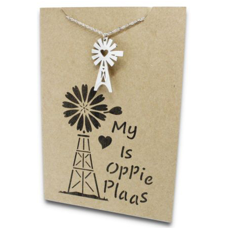 Stainless Steel Necklace On Message Card-Windmill Plaas