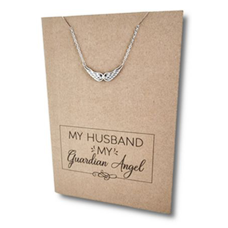 Stainless Steel Necklace On Message Card Wings togetherNECKLACE227